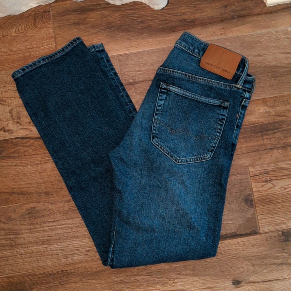 American Eagle Outfitters Men’s Dark Blue Denim Relaxed Jeans